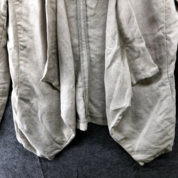 Michael Kors 100% Linen Jacket Womens Size 4 Beige Blazer Open Front Waterfall - Picture 5 of 9